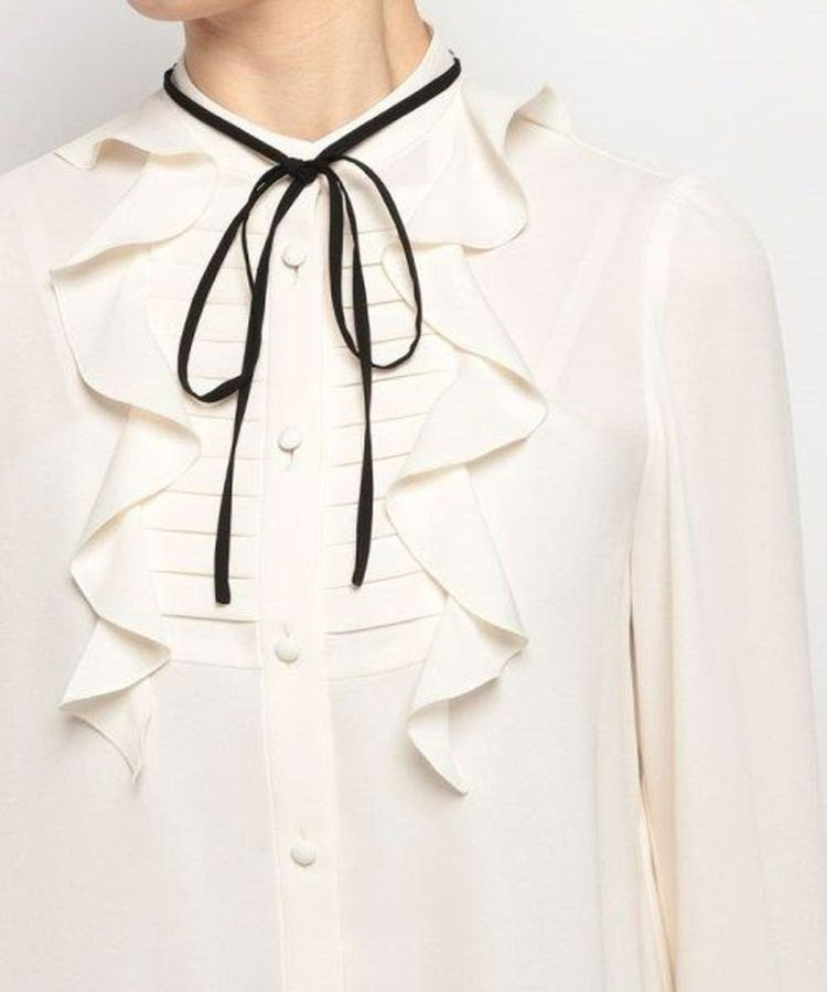 LOULOU WILLOUGHBY 【LOULOU WILLOUGHBY】フロントタックラッフルブラウス オフホワイト (02)