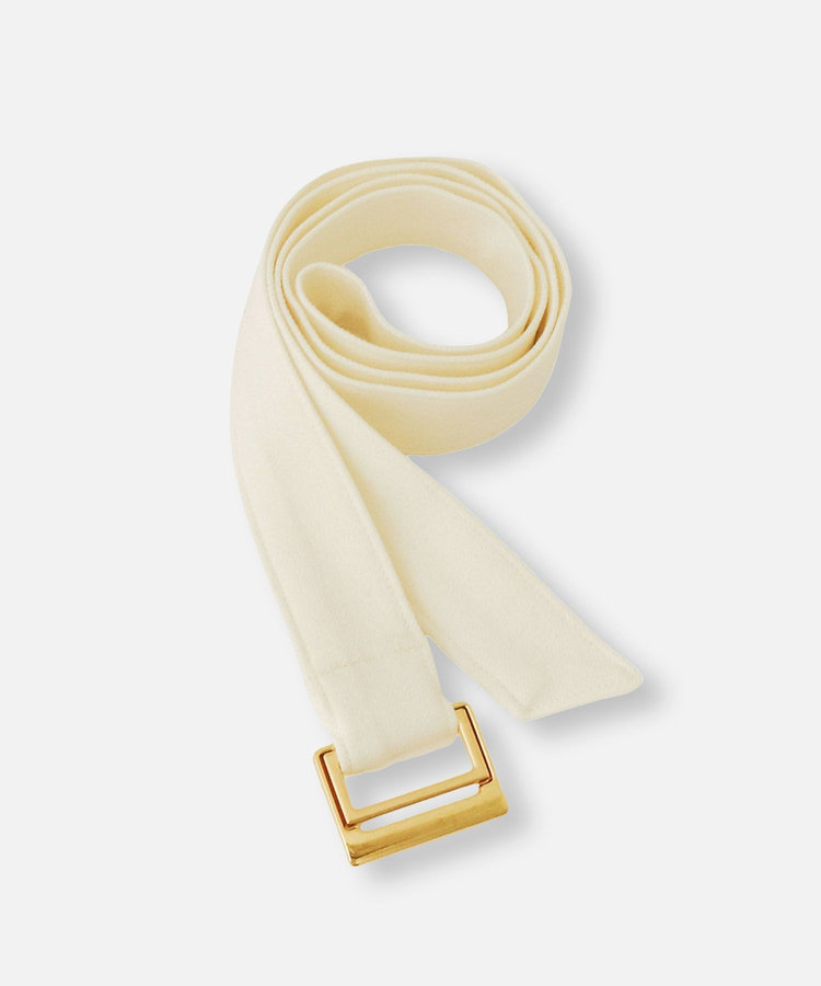 allureville ウールライクフランネルヨークレスパンツ ホワイト (01)