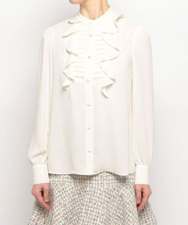 LOULOU WILLOUGHBY 【LOULOU WILLOUGHBY】フロントタックラッフルブラウス オフホワイト (02)