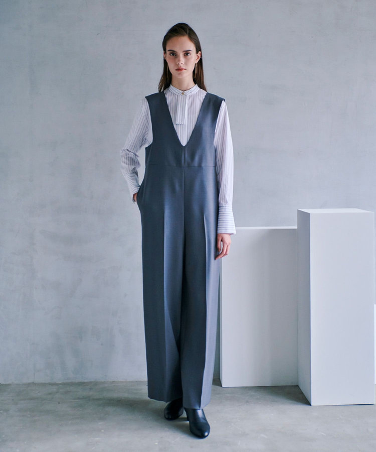 allureville Vネックオールインワン グレー (92)