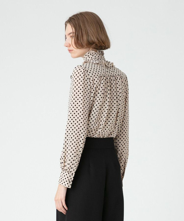 LOULOU WILLOUGHBY 【LOULOU WILLOUGHBY】◇デシンドットフリルボウタイブラウス ライトベージュ (12)