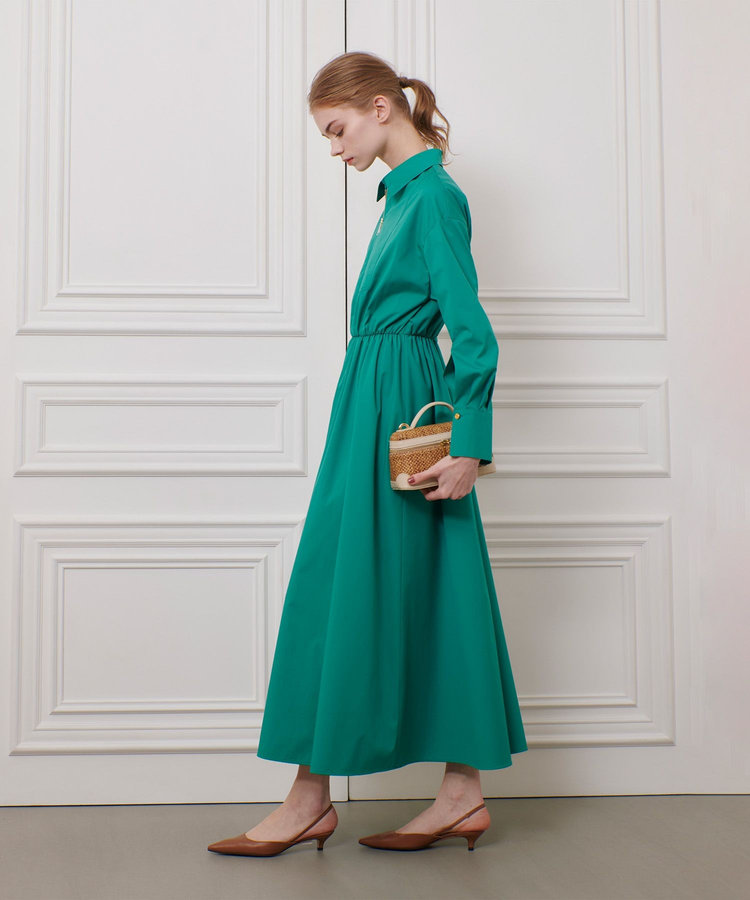 LOULOU WILLOUGHBY 【LOULOU WILLOUGHBY】ボリュームギャザーシャツワンピース グリーン (71)