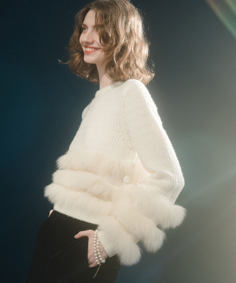 LOULOU WILLOUGHBY】フォックスファートリミングプルオーバー