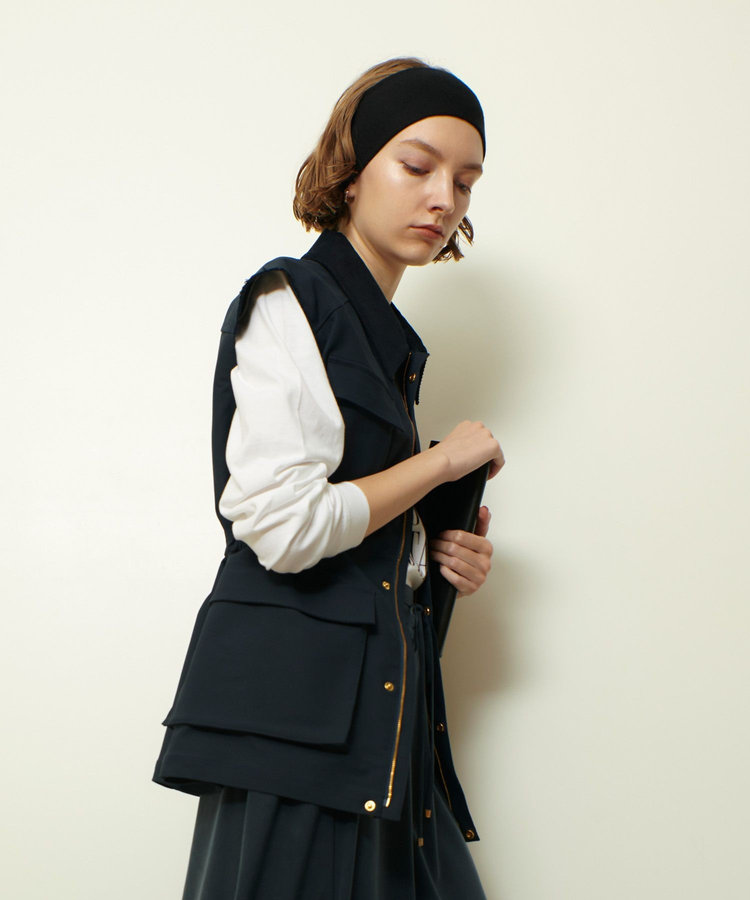 allureville コットンダブルクロスサファリジレ ネイビー (65)