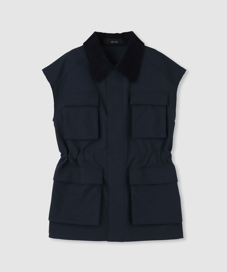 allureville コットンダブルクロスサファリジレ ネイビー (65)