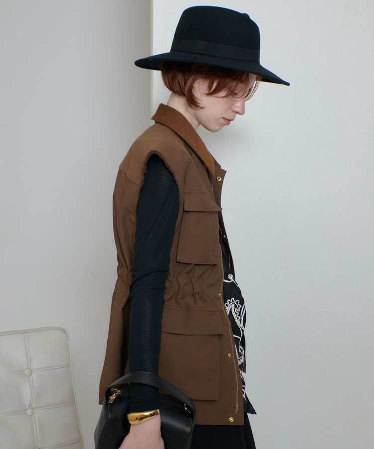 allureville コットンダブルクロスサファリジレ ブラウン (81)