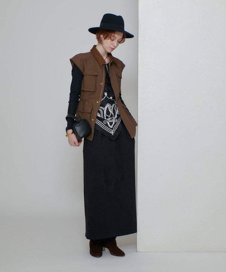 allureville コットンダブルクロスサファリジレ ブラウン (81)