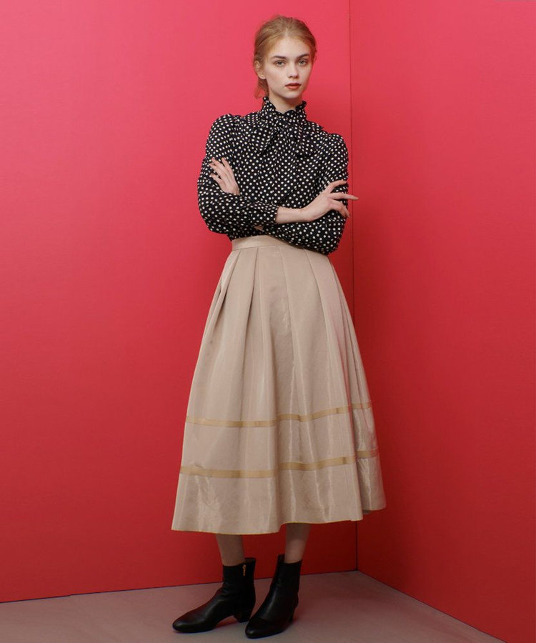 LOULOU WILLOUGHBY 【LOULOU WILLOUGHBY】◇デシンドットフリルボウタイブラウス ブラック (95)