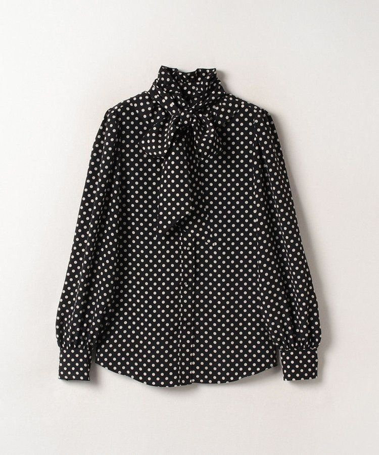 LOULOU WILLOUGHBY 【LOULOU WILLOUGHBY】◇デシンドットフリルボウタイブラウス ブラック (95)