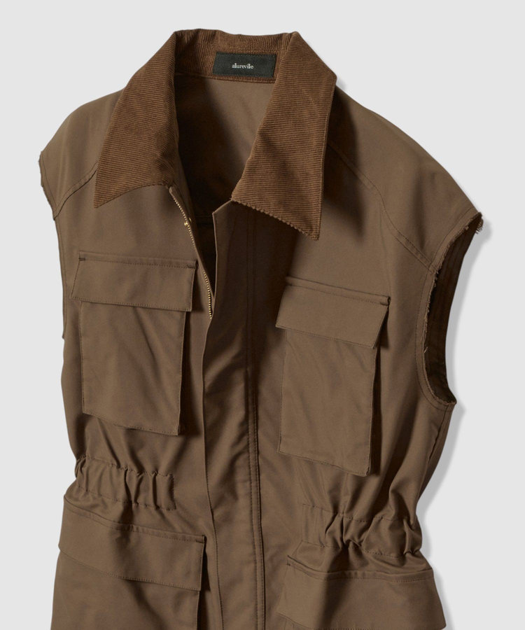 allureville コットンダブルクロスサファリジレ ブラウン (81)