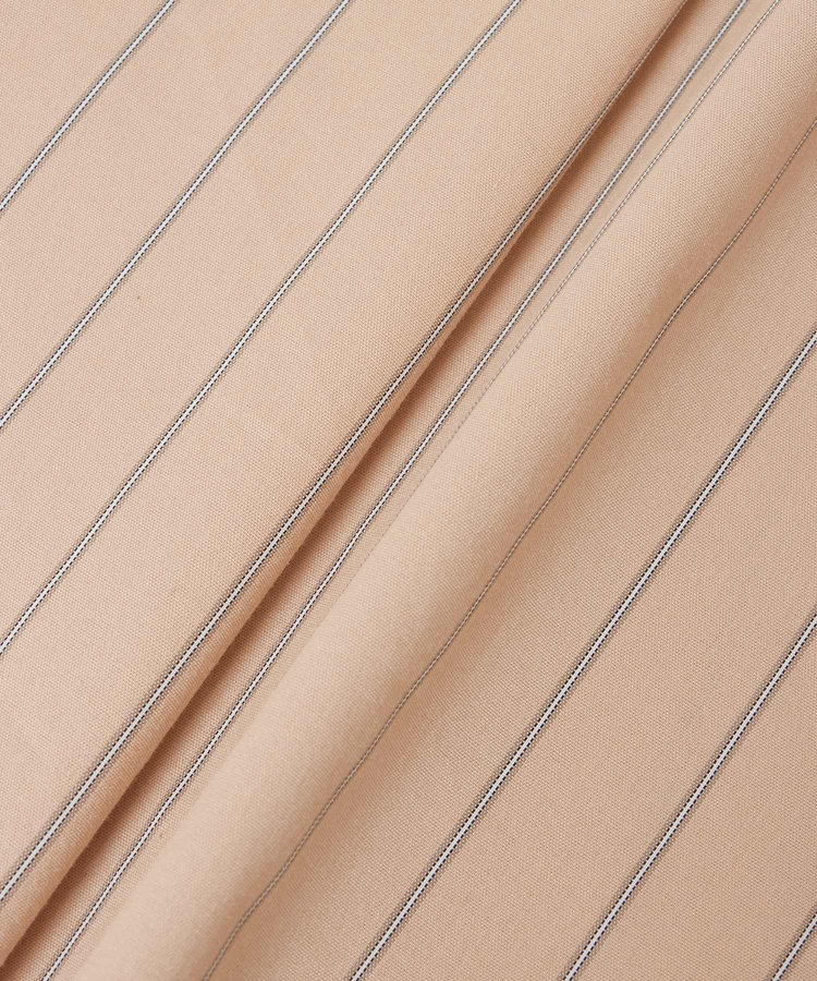 allureville ピンストライプノットシャツワンピース ベージュ (11)