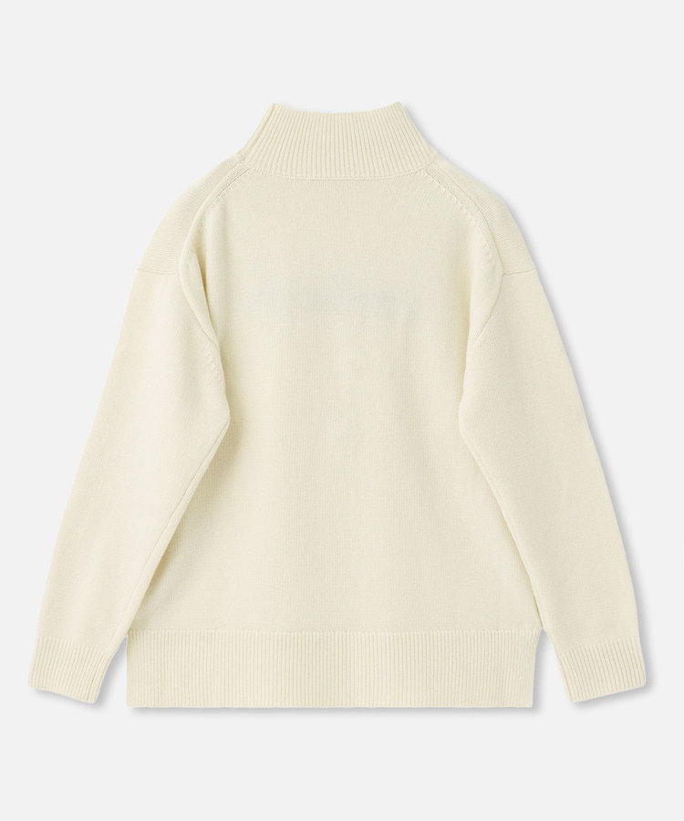 allureville シャギーラメロゴインターシャプルオーバー オフホワイト (02)