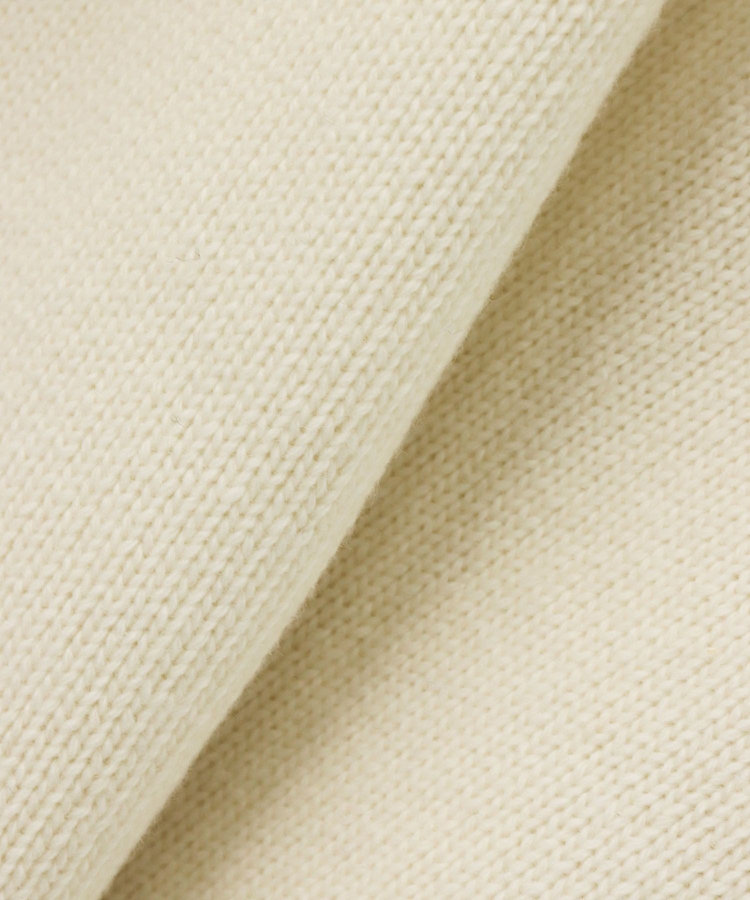 allureville シャギーラメロゴインターシャプルオーバー オフホワイト (02)