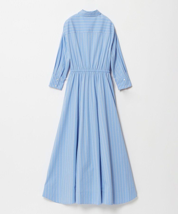 allureville ピンストライプノットシャツワンピース ブルー (61)