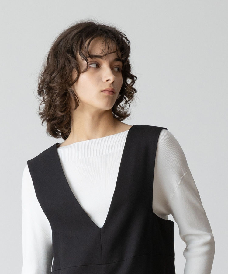 allureville Vネックオールインワン ブラック (95)