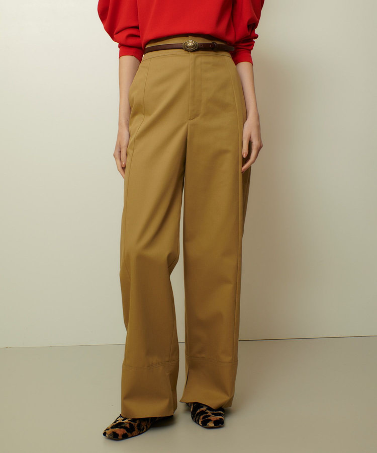 allureville ミリタリーツイルハイウェストパンツ ベージュ (11)