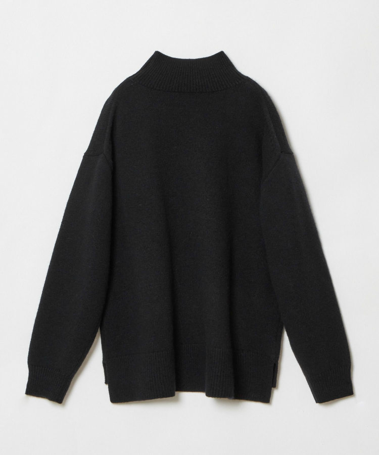 allureville シャギーラメロゴインターシャプルオーバー ブラック (95)