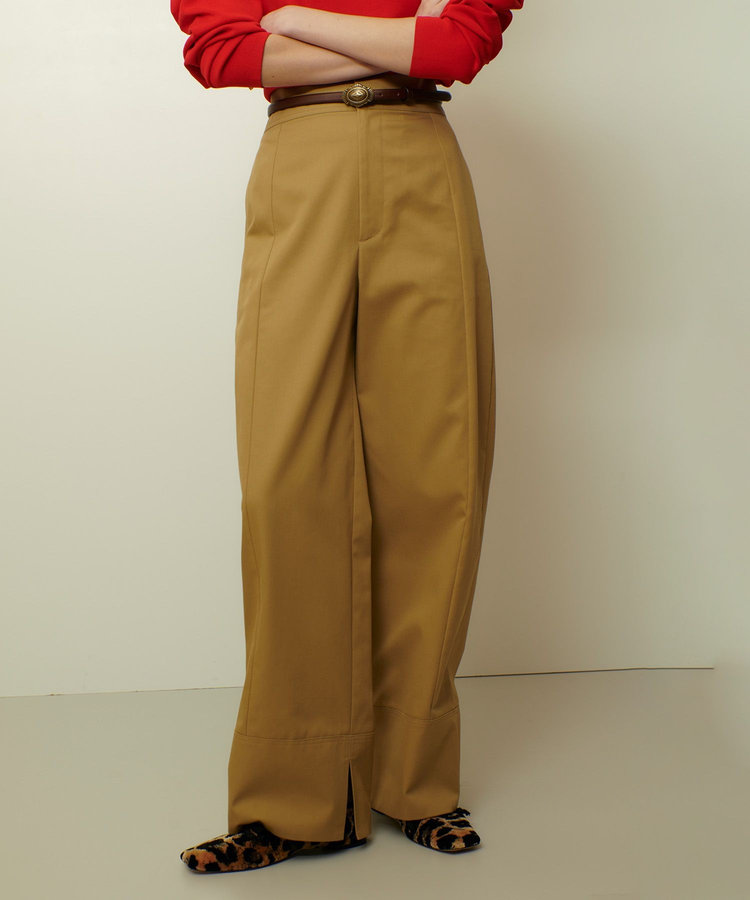 allureville ミリタリーツイルハイウェストパンツ ベージュ (11)