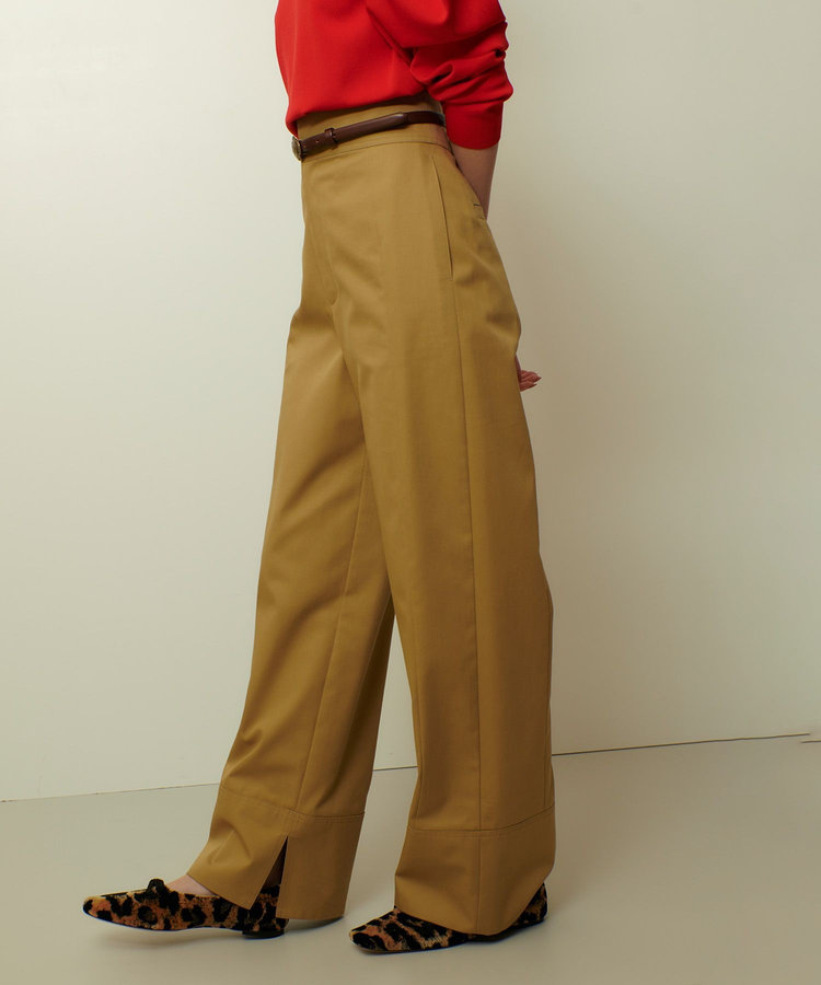 allureville ミリタリーツイルハイウェストパンツ ベージュ (11)