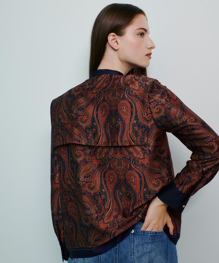 allureville OFFICINAペイズリープリントブラウス ブラウン (81)