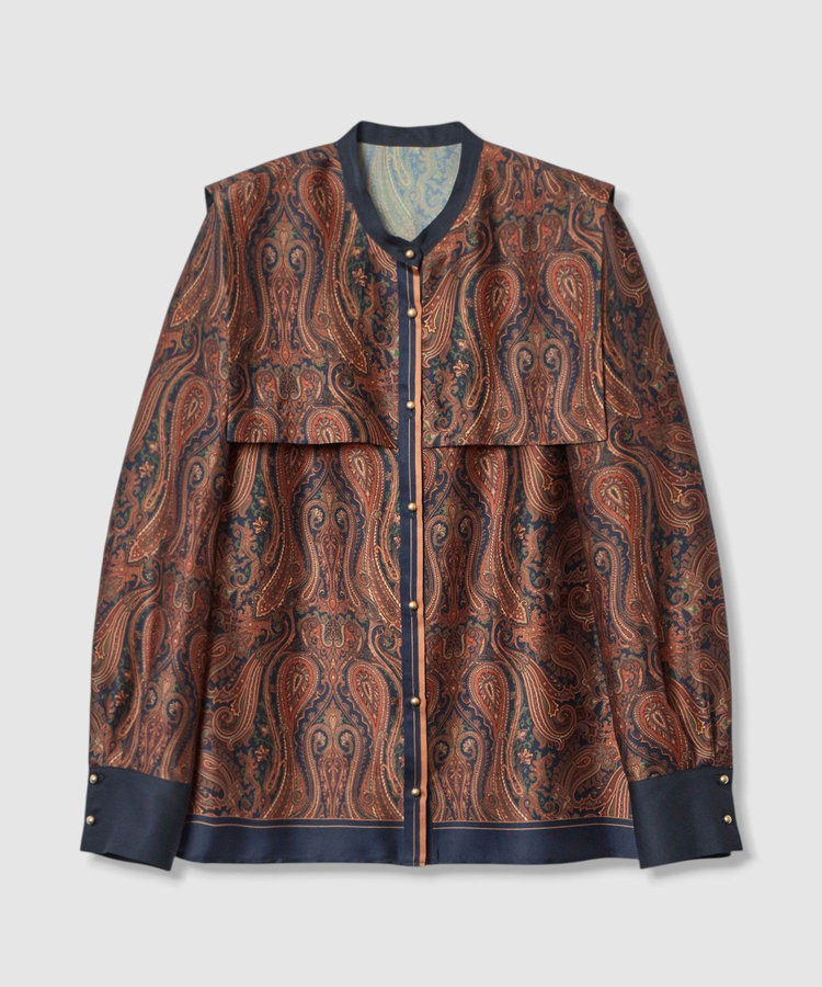 allureville OFFICINAペイズリープリントブラウス ブラウン (81)