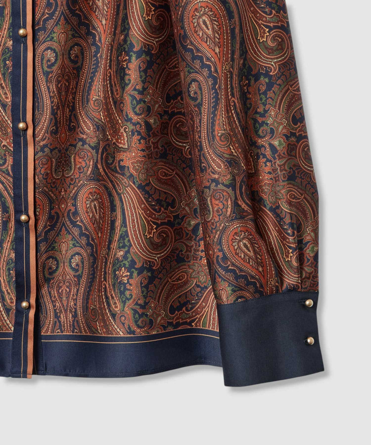 allureville OFFICINAペイズリープリントブラウス ブラウン (81)