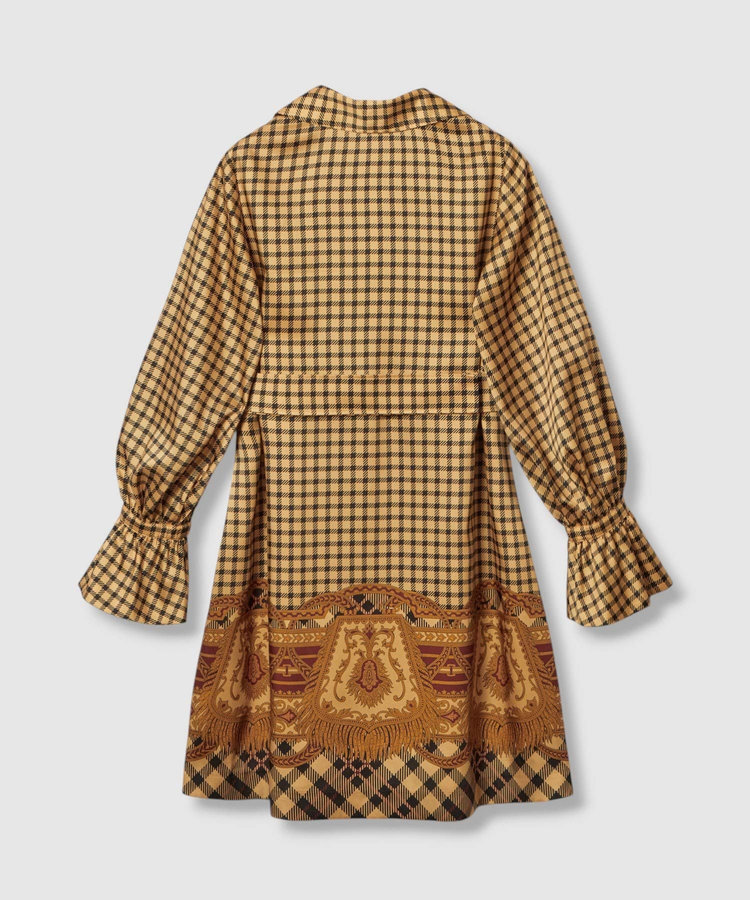 LOULOU WILLOUGHBY 【LOULOU WILLOUGHBY】エンブレムチェックワンピース ベージュ系 (19)