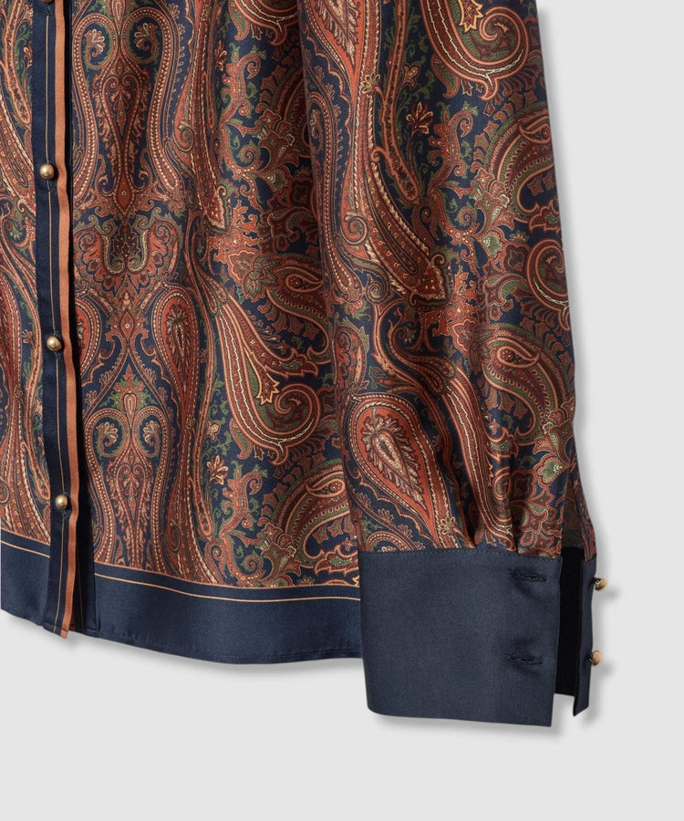 allureville OFFICINAペイズリープリントブラウス ブラウン (81)