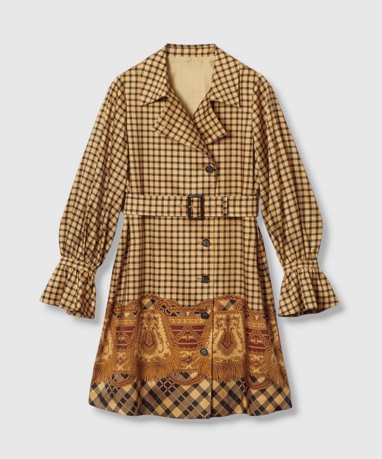 LOULOU WILLOUGHBY 【LOULOU WILLOUGHBY】エンブレムチェックワンピース ベージュ系 (19)