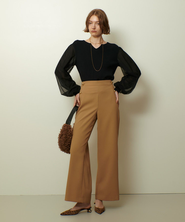 allureville ホローツイルマリンパンツ ベージュ (11)