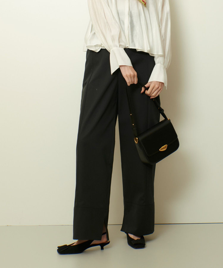 allureville ミリタリーツイルハイウェストパンツ チャコールグレー (94)