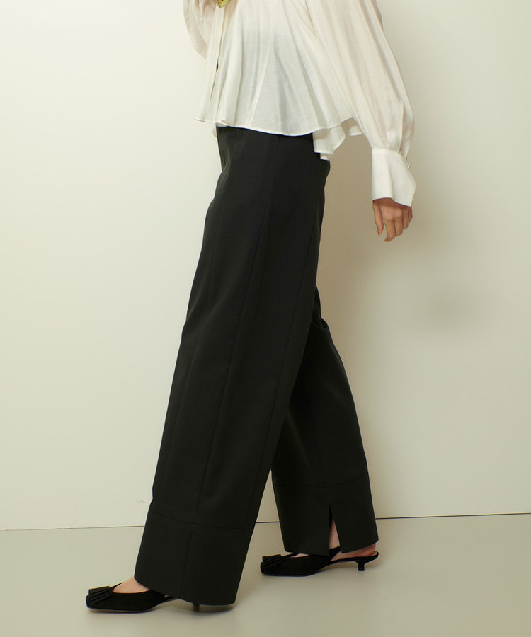 allureville ミリタリーツイルハイウェストパンツ チャコールグレー (94)