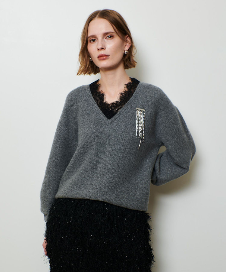 美品　エイミーロウ　レースドッキングブルゾン レース＆チュールブルゾン Palm Riche│Eimee Law & LHELBIE