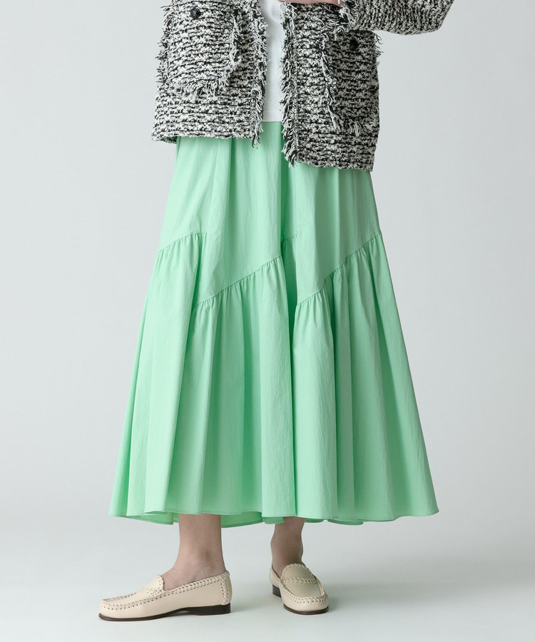 allureville ◇バイヤス切替ギャザースカート ミントグリーン (73)