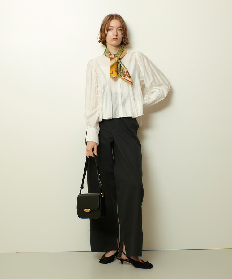 allureville ミリタリーツイルハイウェストパンツ チャコールグレー (94)