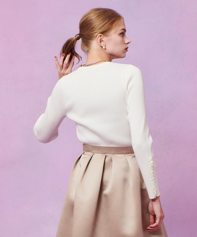 LOULOU WILLOUGHBY 【LOULOU WILLOUGHBY】フリルスリットプルオーバー オフホワイト (02)