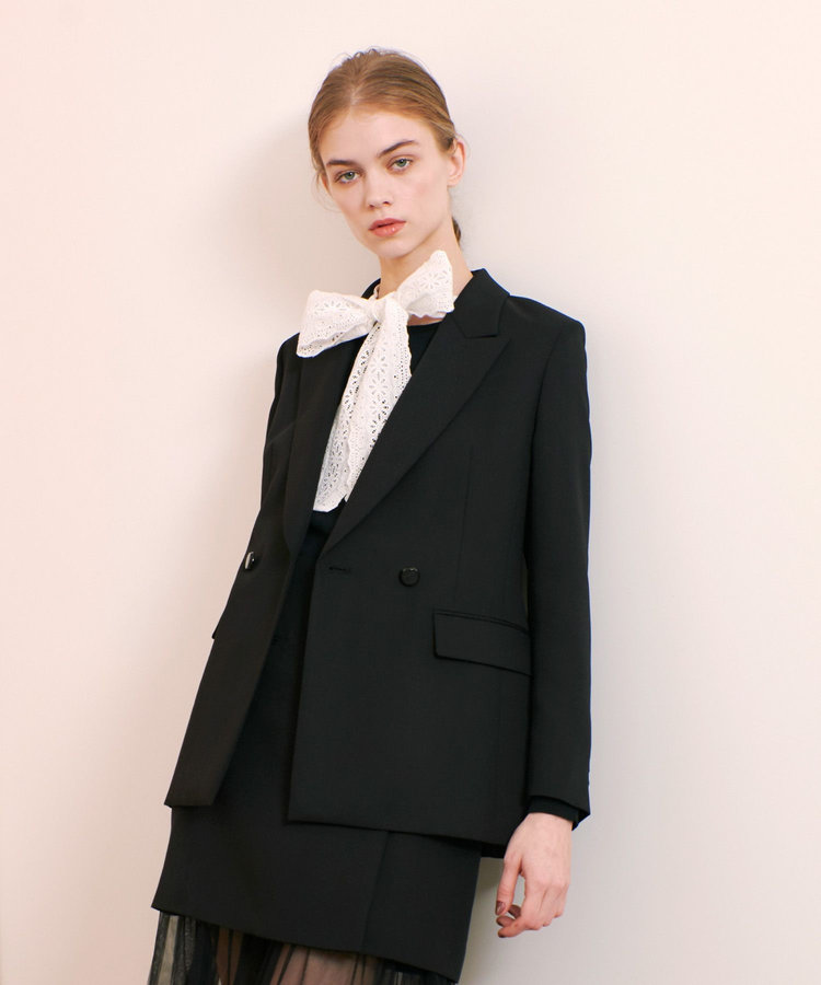 LOULOU WILLOUGHBY 【LOULOU WILLOUGHBY】マットオックスダブルジャケット ブラック (95)