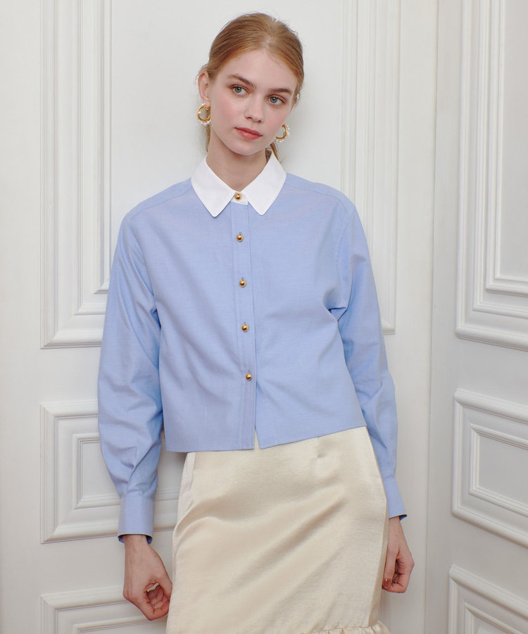 LOULOU WILLOUGHBY 【LOULOU WILLOUGHBY】クレリックシャツ ブルー (61)