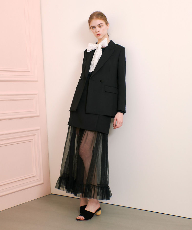 LOULOU WILLOUGHBY 【LOULOU WILLOUGHBY】マットオックスダブルジャケット ブラック (95)