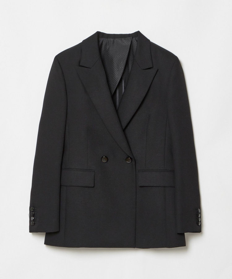 LOULOU WILLOUGHBY 【LOULOU WILLOUGHBY】マットオックスダブルジャケット ブラック (95)