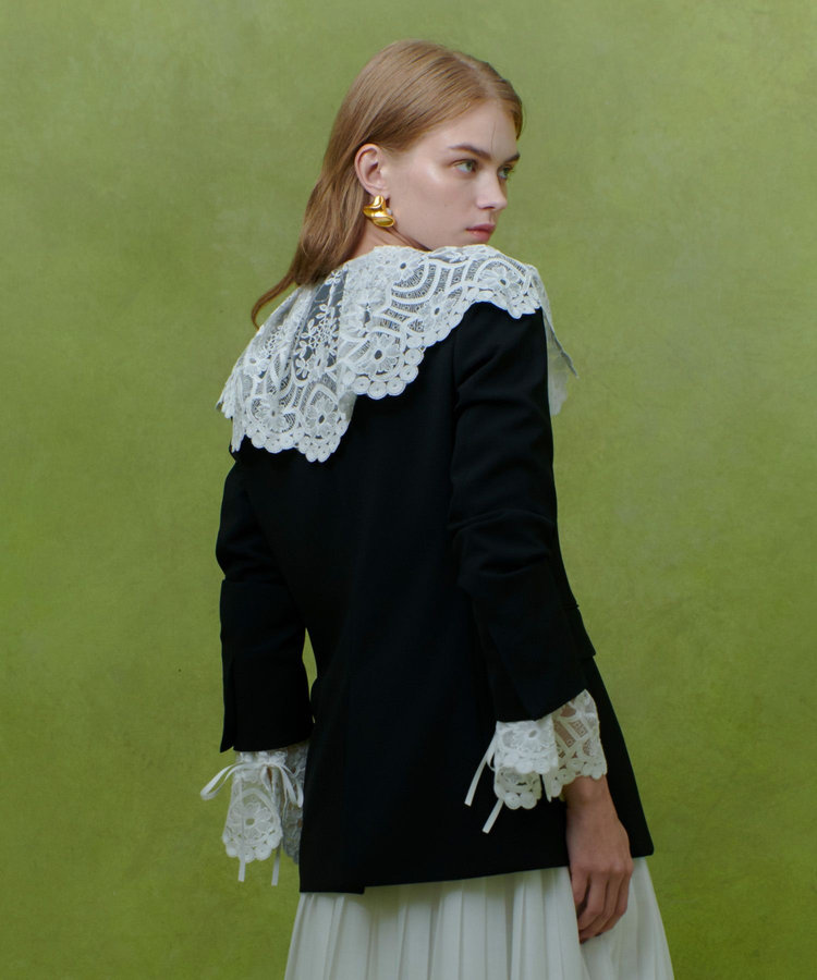 タグ付き未使用‼️LOULOU WILLOUGHBY ブラック ジャケット LOULOU WILLOUGHBY ジャケット ノーカラージャケット 「LOULOU