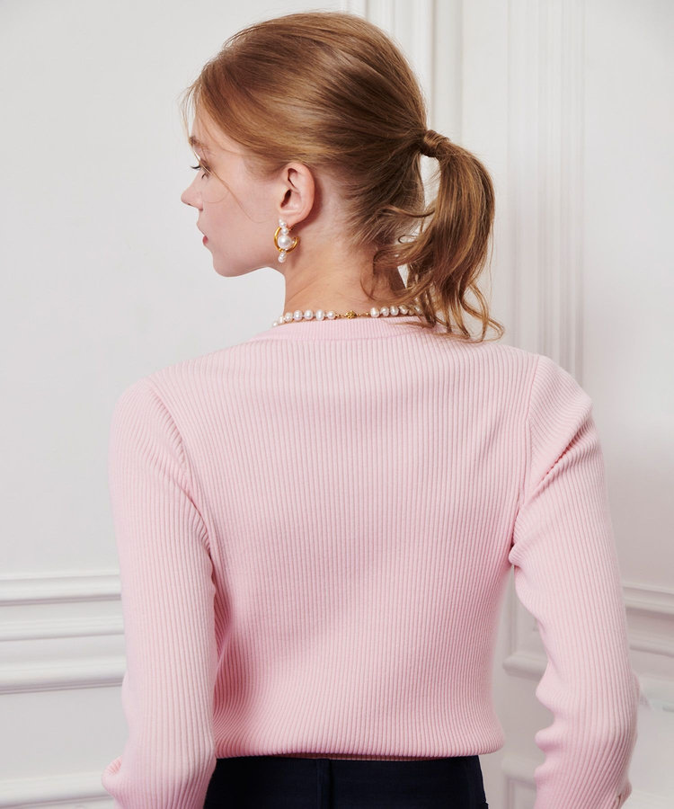 LOULOU WILLOUGHBY 【LOULOU WILLOUGHBY】フリルスリットプルオーバー ライトピンク (42)