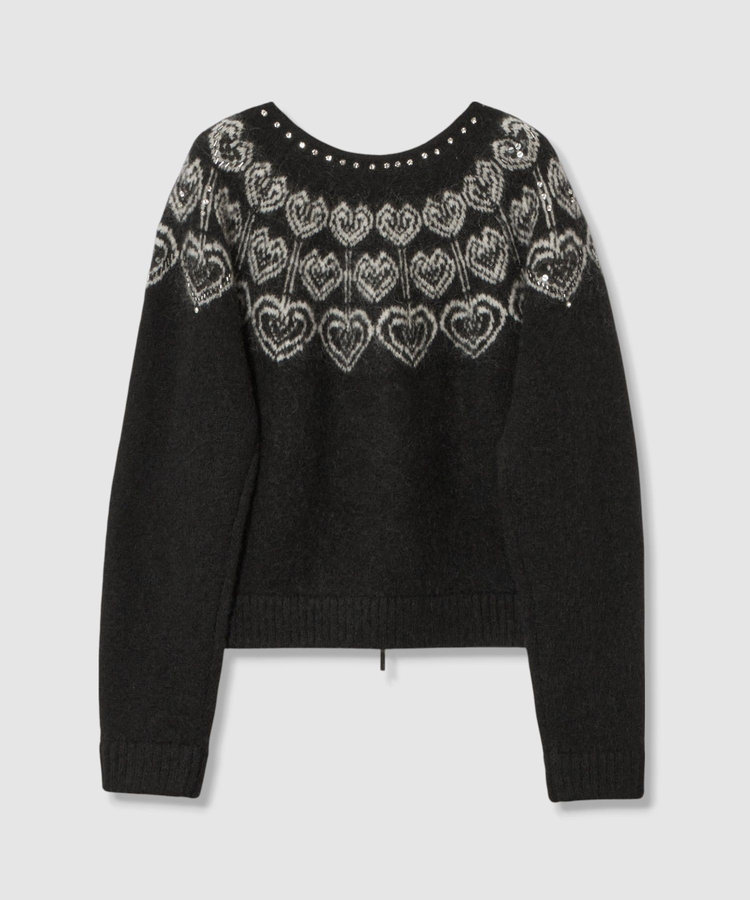 LOULOU WILLOUGHBY 【LOULOU WILLOUGHBY】ハートJQニットブルゾン ブラック系 (98)