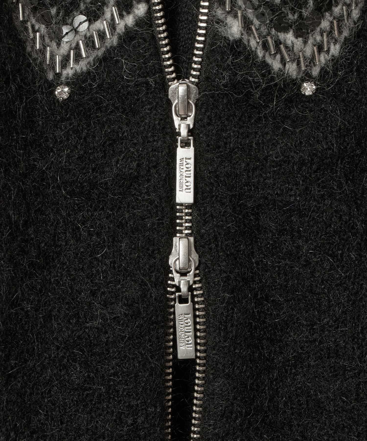 LOULOU WILLOUGHBY 【LOULOU WILLOUGHBY】ハートJQニットブルゾン ブラック系 (98)