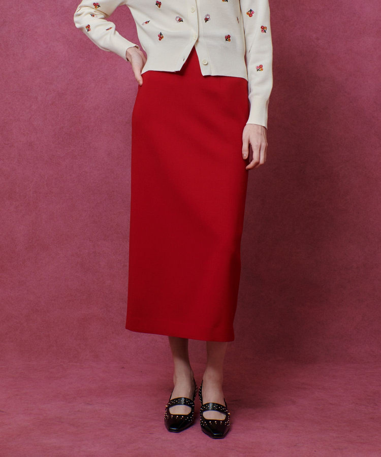 スカート Loulou Studio Skirts Red LOULOU WILLOUGHBY】ウールダブルクロスタイトスカート