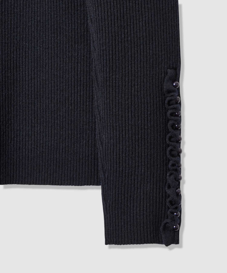 LOULOU WILLOUGHBY 【LOULOU WILLOUGHBY】フリルスリットプルオーバー ネイビー (65)