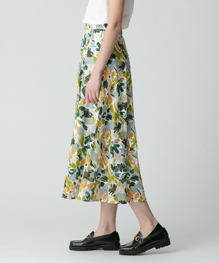 allureville カットジャガードフレアスカート カーキ (76)