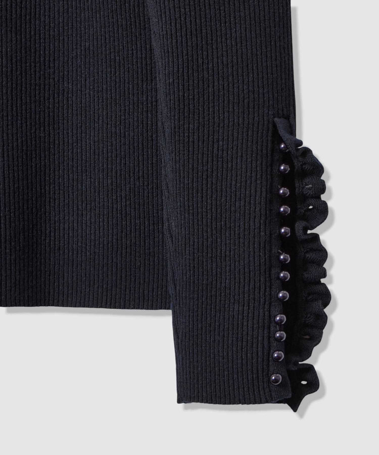 LOULOU WILLOUGHBY 【LOULOU WILLOUGHBY】フリルスリットプルオーバー ネイビー (65)