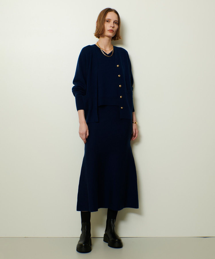 allureville ウールスムース2WAYネックプルオーバー ネイビー (65)