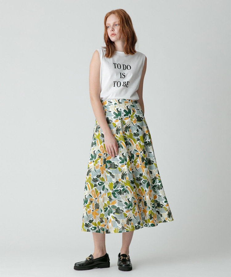 allureville カットジャガードフレアスカート カーキ (76)